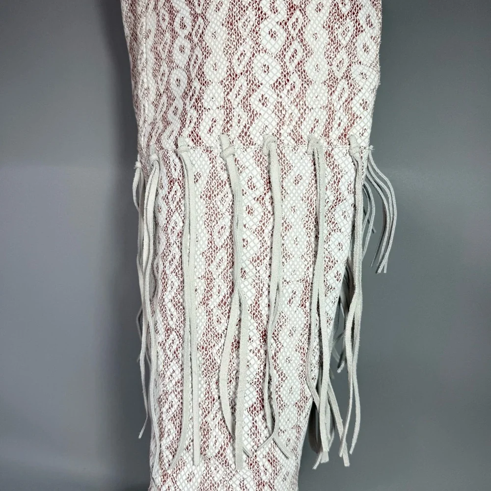 Dingo Kitty Kat Snake Print Fringe Tall Western Leather Boots like new
